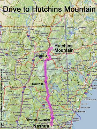 Hutchins Mountain drive route