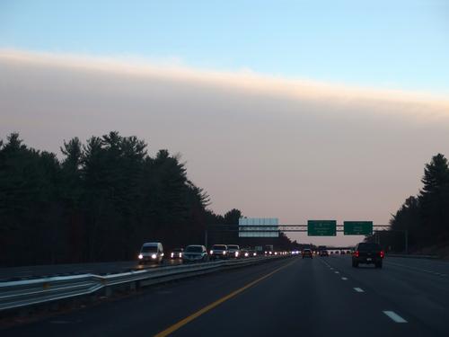driving into sinister weather on the way home from Iron Mountain in New Hampshire