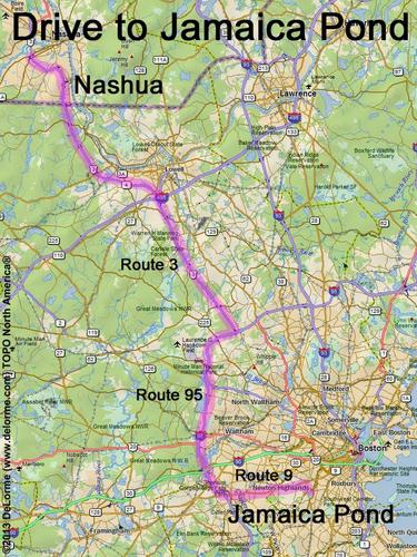 Jamaica Pond drive route
