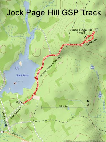 GPS track in March at Jock Page Hill in southern NH