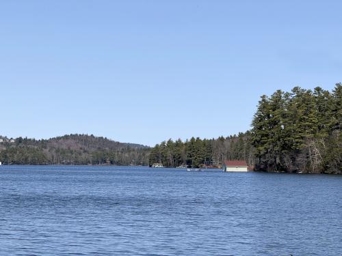 view of Lake Sunapee in April from John Hay NWR in southern NH