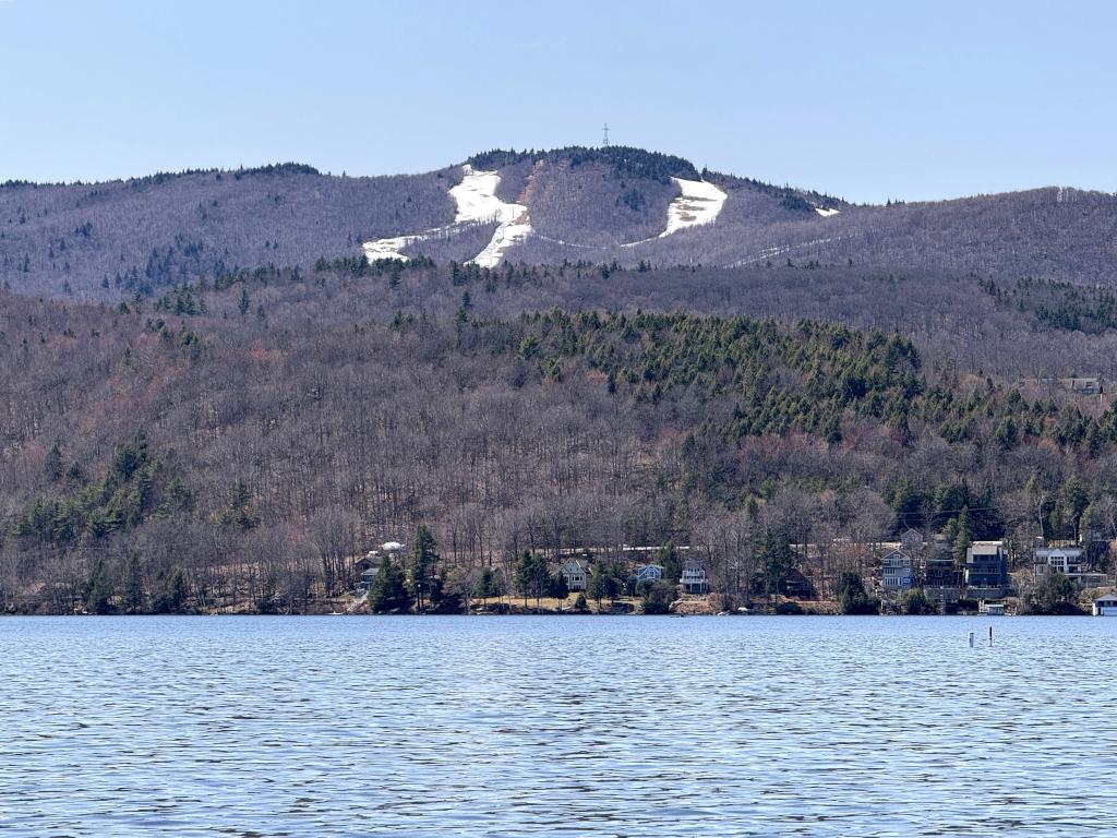 view of Mount Sunapee in April from John Hay NWR in southern NH