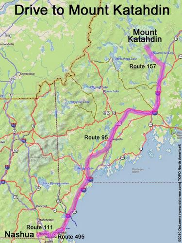 Mount Katahdin drive route