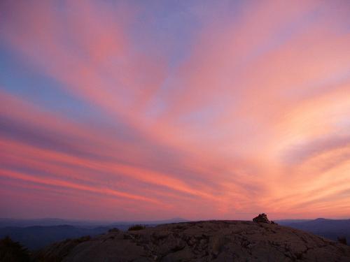 pink sunset as seen from Mount Kearsarge in southern New Hampshire