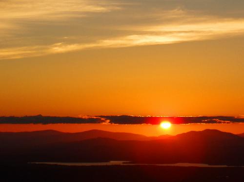 golden sunset as seen from Mount Kearsarge in southern New Hampshire