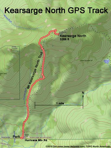 GPS track to Kearsarge North in New Hampshire