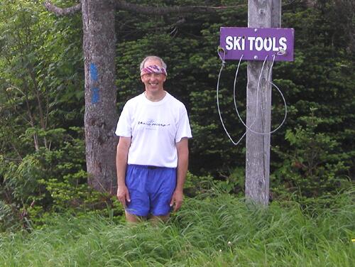 hiker on Killington Peak in Vermont