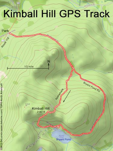 GPS track at Kimball Hill in New Hampshire