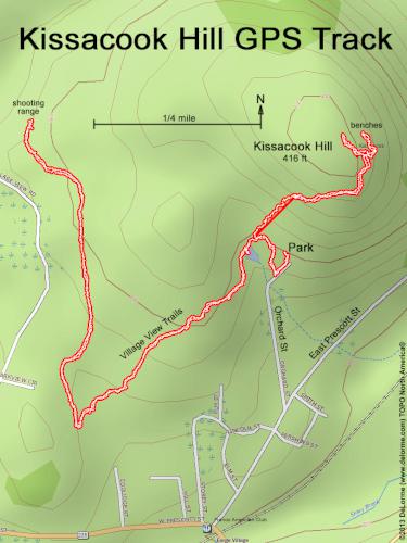 GPS track at Kissacook Hill in northeast MA