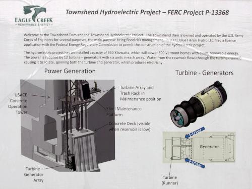 poster describing electricity generation at Townshend Dam near Ledges Overlook in southern Vermont