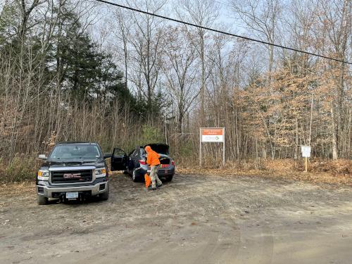 parking in November at Lily Pond near Keene in southwestern New Hampshire