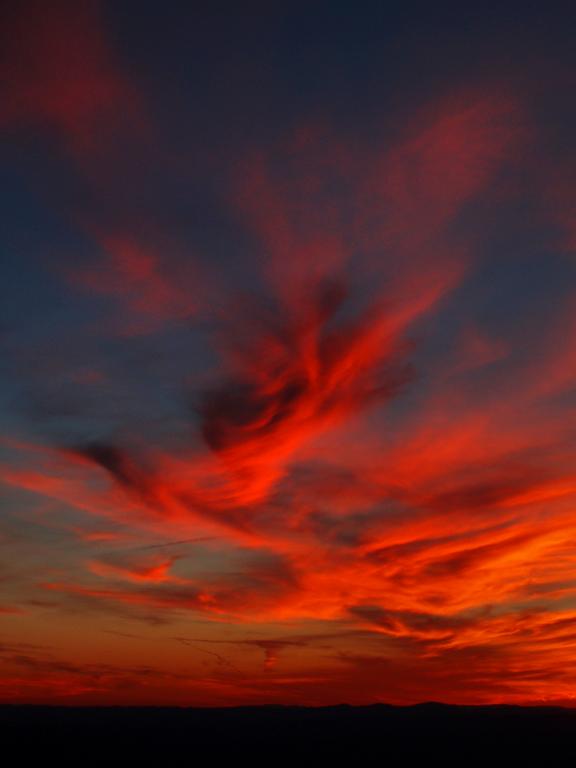 fiery sunset as seen from Mount Martha in New Hampshire