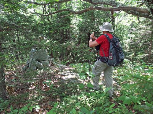 Dick at the Salisbury town highpoint near Little Mountain in New Hampshire