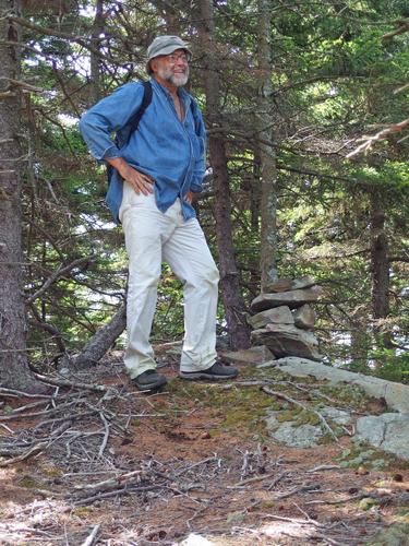 Lance at the summit of Little Mountain in New Hampshire