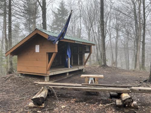 Steve Galpin Shelter in May near Lucia's Lookout South in southern New Hampshire