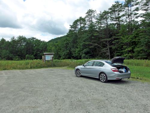 parking spot at Lyme Hill in western New Hampshire