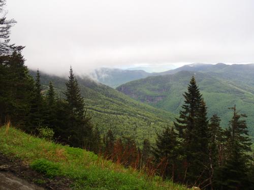 overcast view from the trail to Mount Mansfield in Vermont