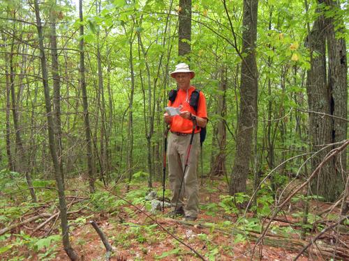 Fred atop Blazo Mountain near Mary's Mountain in eastern New Hampshire