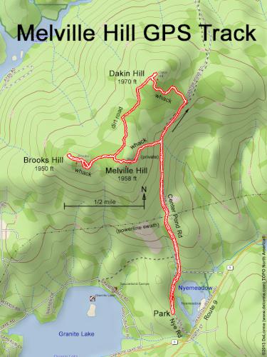 GPS Track at Melville Hill in southwest New Hampshire