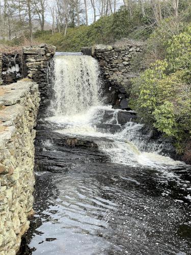 waterfall in January at Moore State Park in central Massachusetts