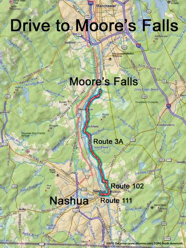 Moore's Falls drive route