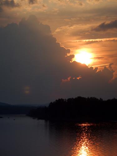 stormy sunset over Wood Pond as seen from Jackman in Maine