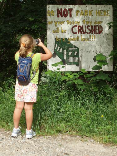 no-parking sign at Moosilauke Ravine Lodge in New Hampshire