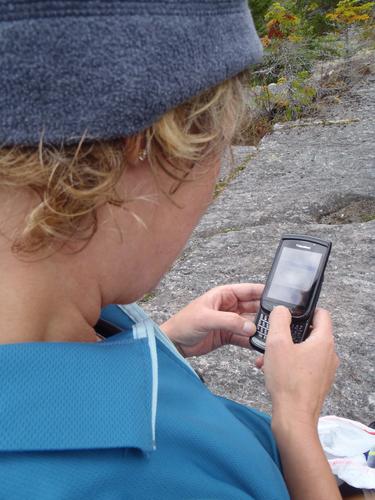 uploading a photo from near the summit of Mount Moriah in New Hampshire