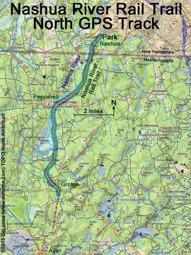 Nashua River Rail Trail North gps track