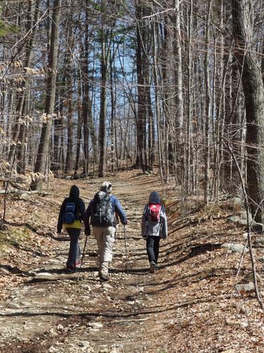 hikers on the way to Nats Mountain in southern New Hampshire