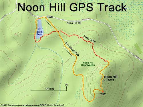 GPS track at Noon Hill in eastern Massachusetts