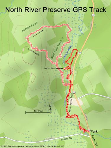 GPS track at North River Preserve in southern New Hampshire