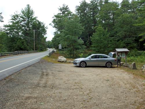 parking lot at North River Preserve in southern New Hampshire