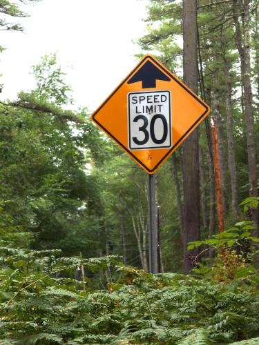 speed-limit sign at North River Preserve in southern New Hampshire
