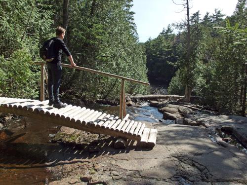 Carl on a footbridge near Norumbega Mountain at Acadia National Park in Maine