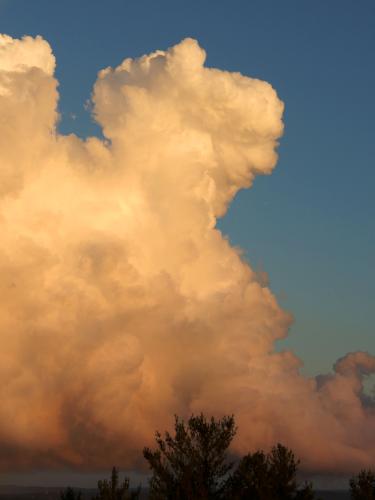 storm cloud in July as seen from the fire tower atop Oak Hill near Concord in New Hampshire