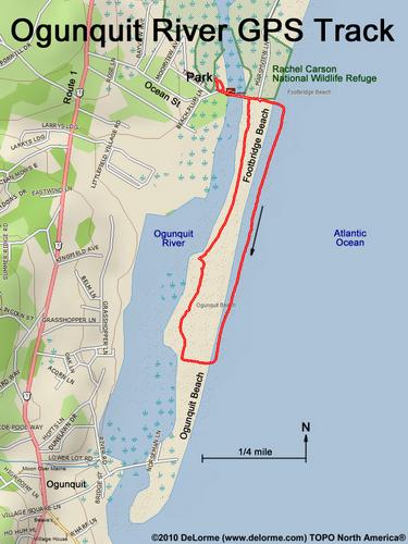 Ogunquit River GPS Track in coastal Maine