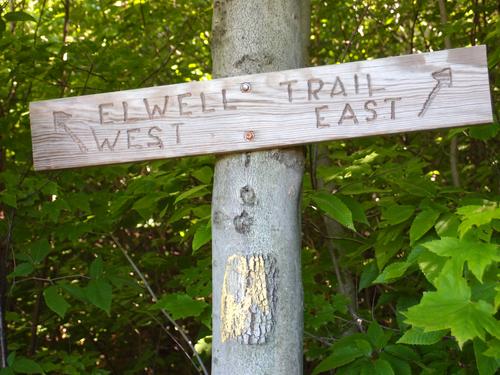trail sign on the way to Oregon Mountain in New Hampshire
