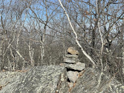 summit in December of Ossipee Hill in southern Maine