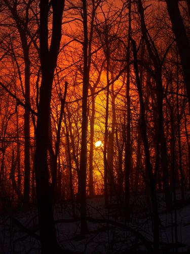 sunset as seen from Pack Monadnock Mountain in New Hampshire