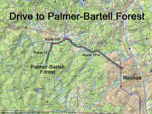 Palmer-Bartell Forest drive route