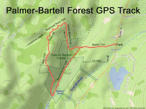 GPS track in April at Palmer-Bartell Forest in southern NH