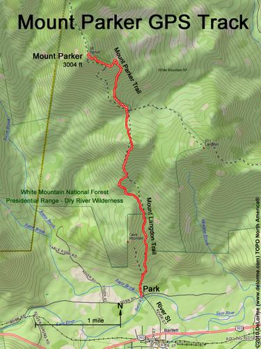 GPS track to Mount Parker in New Hampshire