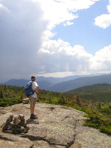 thunderstorm in Crawford Notch as seen from Mount Resolution in New Hampshire
