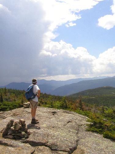 thunderstorm in Crawford Notch as seen from Mount Resolution in New Hampshire