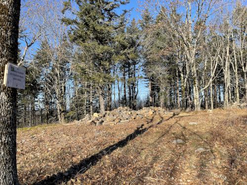 summit of Hurd Hill in December at Partridge Woods in southern New Hampshire