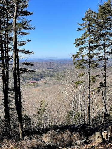 west view in December from the Ridge Trail at Partridge Woods in southern New Hampshire