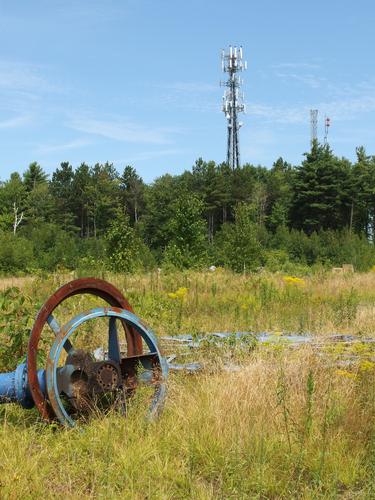 dilapidated old ski lift parts at Pats Peak in New Hampshire