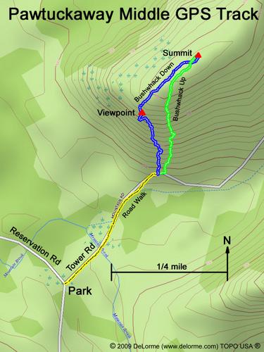 Middle Pawtuckaway Mountain gps track