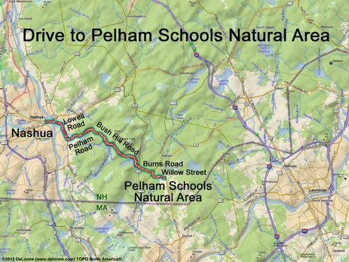 Pelham Schools Natural Area drive route